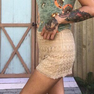 Cream Forever 21  Lace Shorts